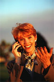 smiling business woman cell
